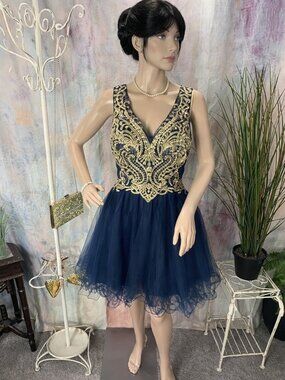 📌Narianna Richly Embroidered Bodice Homecoming - Formal - Prom - Cocktail Dress